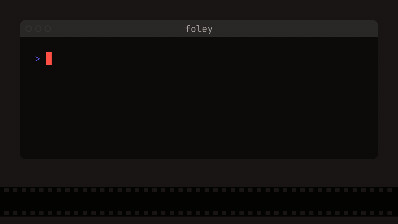 A reel of keystrokes rendered under the terminal window